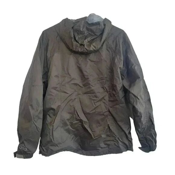 TRBN Women's Dark Moss Green Nylon Hooded Performance Windbreaker Rain Jacket - Picture 7 of 11